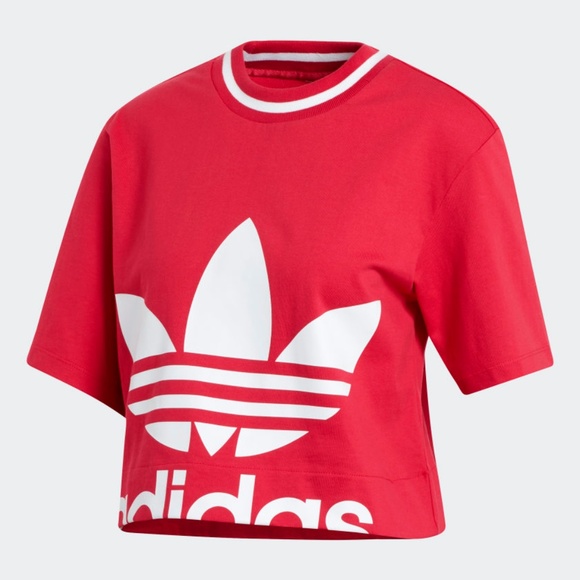 Adidas Originals Relaxed Trefoil Crop Tee - Picture 4 of 8